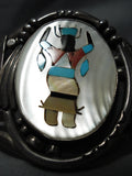 One Of The Heaviest Vintage Native American Navajo Turquoise Kachina Sterling Silver Bracelet-Nativo Arts