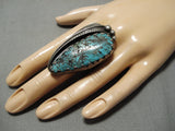 Important Blue Diamond Turquoise Sterling Silver Native American Ring-Nativo Arts