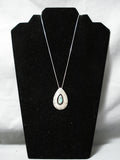 Tremendous Vintage Native American Navajo Pilot Mountain Turquoise Sterling Silver Necklace-Nativo Arts