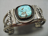 Very Rare Old Deposit Kingman Turquoise Vintage Native American Navajo Sterling Silver Bracelet-Nativo Arts