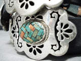 Native American One Of The Best Ever Vintage Santo Domingo Turquoise Sterling Silver Concho Belt-Nativo Arts