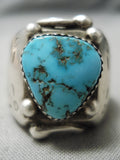 Huge Heavy Vintage Navajo Turquoise Sterling Silver Native American Ring-Nativo Arts