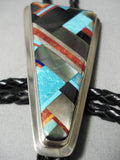 Native American Important Santo Domingo Dan Coriz Turquoise Sterling Silver Bolo Tie-Nativo Arts