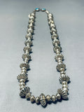 Orville Tsinnie Hogan Bead Vintage Native American Navajo Turquoise Sterling Silver Necklace-Nativo Arts