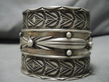 One Heaviest Native American Navajo Sterling Silver Hand Wrought Bracelet Cuff-Nativo Arts