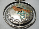 Museum Spinner Bird Vintage Native American Navajo Turquoise Sterling Silver Necklace Old-Nativo Arts