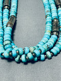 Most Unique Vintage Native American Navajo Sterling Silver Tubule Turquoise Necklace-Nativo Arts