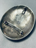 Gibson Nez Top 10 Artists Vintage Native American Navajo Lapis Sterling Silver Buckle-Nativo Arts