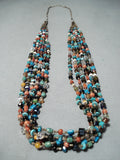 Colorful Navajo Turquoise Sterling Silver Necklace Native American-Nativo Arts