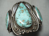 Museum Ideal Vintage Native American Navajo Turquoise Sterling Silver Bracelet Old-Nativo Arts