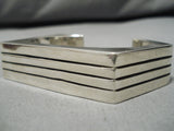 Amazing Vintage Native American Navajo Larry Kay Sterling Silver Bracelet-Nativo Arts