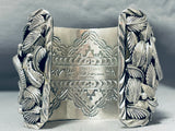 Native American 230 Gram Heavy Huge Lizard Turquoise Sterling Silver Bracelet-Nativo Arts
