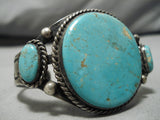 Very Important Vintage Native American Hopi Guild Turquoise Sterling Silver Bracelet Old-Nativo Arts