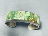 Spectacular Vintage Signed Native American Zuni Damale Inlay Sterling Silver Bracelet-Nativo Arts