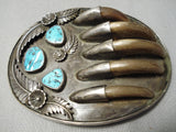 One Of The Best Vintage Native American Navajo Turquoise Sterling Silver Buckle Old-Nativo Arts