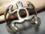 Detailed Vintage Navajo Frog Sterling Silver Native American Bracelet-Nativo Arts