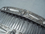 Exceptional Vintage Navajo Sterling Silver Hair Combs Set Native American Old-Nativo Arts