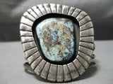 Best Vintage Native American Navajo Smokey Bisbee Turquoise Sterling Silver Bracelet Old-Nativo Arts