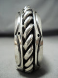 Native American One Of The Best Ever Orville Tsinnie (d.) Sterling Silver Wire Bracelet-Nativo Arts