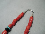 Chunky Coral Singer Native American Navajo Sterling Silver Gold Necklace-Nativo Arts