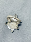 Native American Whimsical Vintage Turquoise Sterling Silver Turtle Ring-Nativo Arts