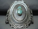 Amazing Native American Navajo 8 Turquoise Sterling Silver Huge Bracelet-Nativo Arts
