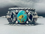 Native American Incredibly Intricate Scorpion Navajo Turquoise Sterling Silver Bracleet-Nativo Arts
