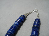 Quality Santo Domingo Lapis Shell Sterling Silver Native American Necklace-Nativo Arts