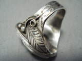 Native American Important Intricate Hand Carved Bear Jade Sterling Silver Ring-Nativo Arts