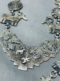One Of The Most Detailed Vintage Native American Navajo Petroglyph Sterling Silver Necklace-Nativo Arts