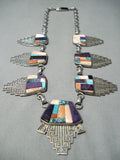 One Of Best Vintage Native American Navajo Hank Whitethorne Turquoise Sterling Silver Necklace-Nativo Arts