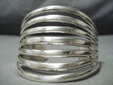 Gigantic Navajo 7 Rail Sterling Silver Bracelet Native American-Nativo Arts