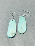 Native American Enormous Santo Domingo Royston Turquoise Large Slab Earrings-Nativo Arts