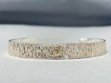 Fascinating Native American Navajo Sterling Silver & 14k Gold Signed Bracelet-Nativo Arts