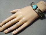 Sensational Vintage Native American Navajo Turquoise Sterling Silver 12k Bracelet Old-Nativo Arts