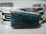 Incredible Vintage Native American Navajo Geomtric Turquoise Sterling Silver Channel Bracelet-Nativo Arts