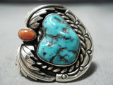 Special Vintage Native American Navajo Sleeping Beauty Turquoise Sterling Silver Ring Old-Nativo Arts