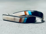 Native American Intricate Detailed Vintage Nzuni Turquoise Sterling Silver Inlay Earrings-Nativo Arts