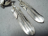 Expressive Navajo Sterling Silver Dangle Earrings Native American-Nativo Arts