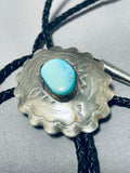 Unforgettable Vintage Native American Navajo Kingman Turquoise Sterling Silver Bolo-Nativo Arts