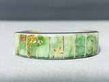 Spectacular Vintage Signed Native American Zuni Damale Inlay Sterling Silver Bracelet-Nativo Arts