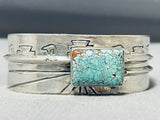 Rosie Sweet Vintage Native American Navajo Spiderweb Turquoise Sterling Silver Bracelet-Nativo Arts