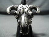 Dramatic Navajo Sterling Silver Skull Ring Native American-Nativo Arts