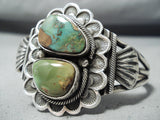 Fabulous Native American Navajo Damele Royston Turquoise Sterling Silver Bracelet-Nativo Arts