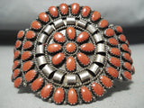 Signed Vintage Native American Navajo Sterling Silver Cluster Bracelet-Nativo Arts