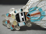 Rare Kachina Maiden Native American Zuni Turquoise Coral Sterling Silver Bracelet-Nativo Arts