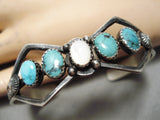 Rare Vintage Native American Navajo Spiderweb Turquoise Sterling Silver Bracelet Old-Nativo Arts