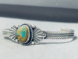 Noteworthy Native American Navajo Royston Turquoise Sterling Silver Bracelet-Nativo Arts