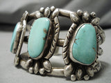 One Of Best Vintage Native American Navajo Easter Blue Turquoise Sterling Silver Bracelet Old-Nativo Arts