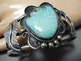 Remarkable Navajo Kingman Turquoise Sterling Silver Bracelet Native American-Nativo Arts